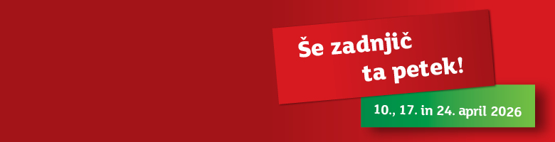 Še zadnjič ta petek!. 10., 17. in 24. april 2026. Adria Twin Sports + 20.000 €. Vplačaj vsaj 10 €.